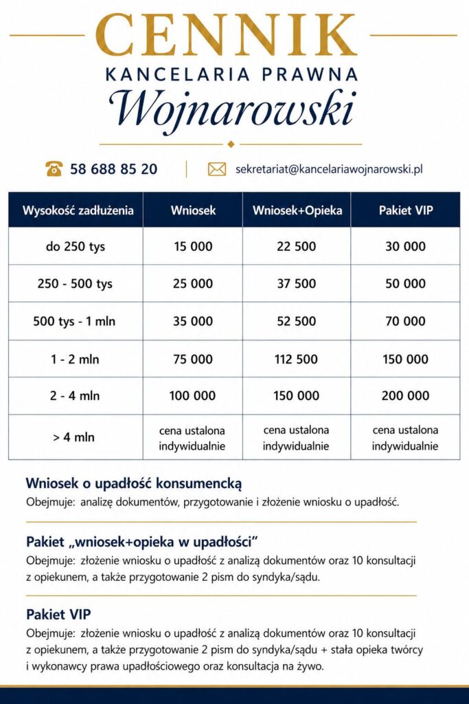 Cennik Kancelaria Wojnarowski